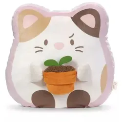Nici MyMochi: Engelskissen-Plüschkatze mit Topfpflanze - 35 x 33