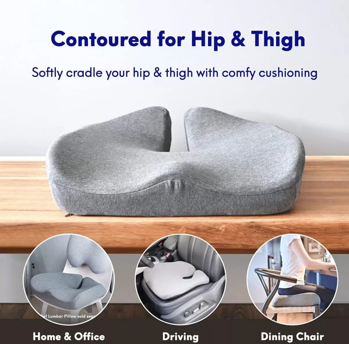 INF Memory Foam Lendenwirbelstütze Sitzkissen - Ergonomisches Design für Büro & Zuhause