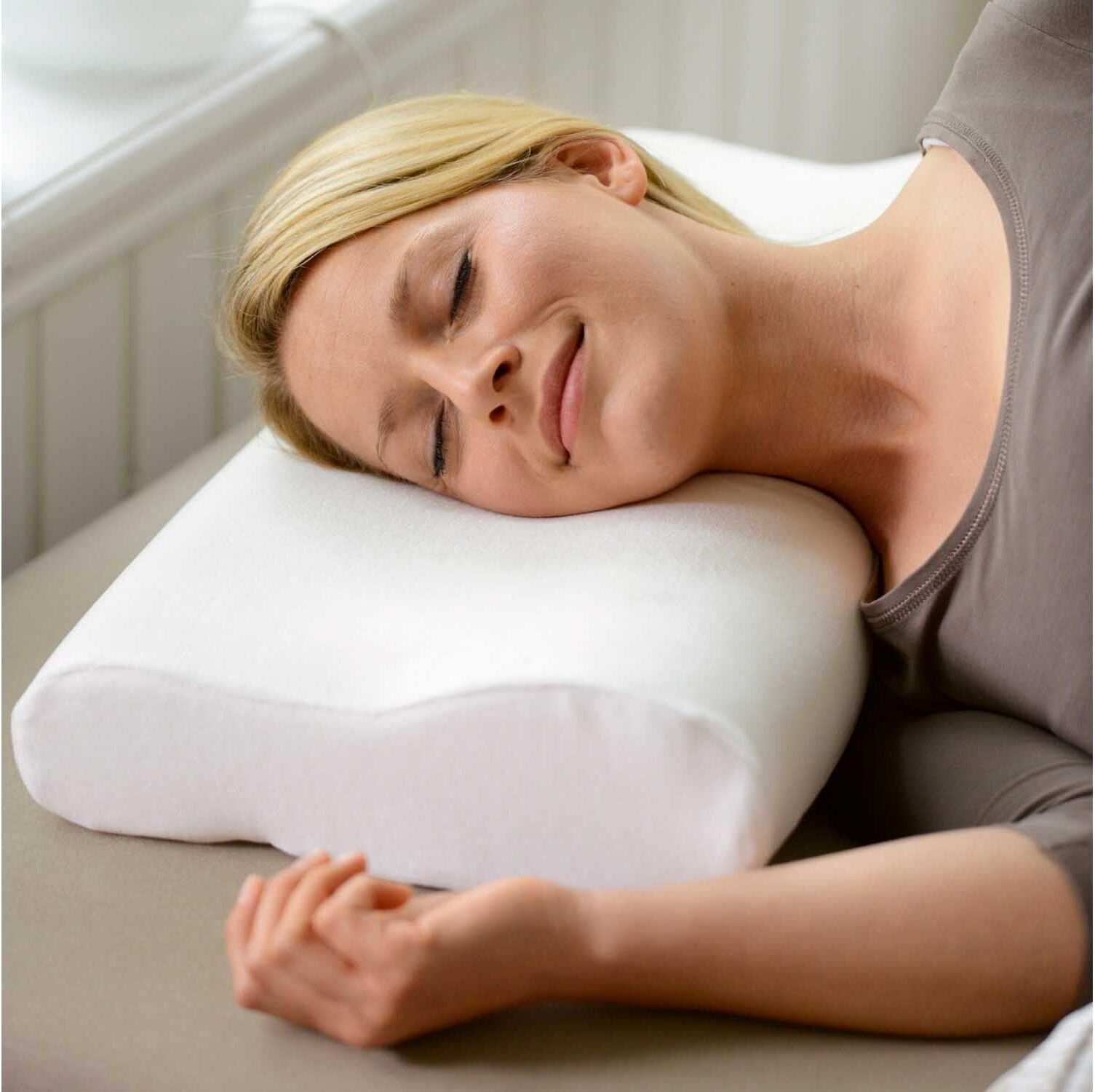 Nackenkissen SISSEL "Soft Curve M 63", weiss (weiß), B:61cm L:32cm, Baumwolle, Funktionskissen, Nackenkissen weiß B/H/L: 61cm x 32cm