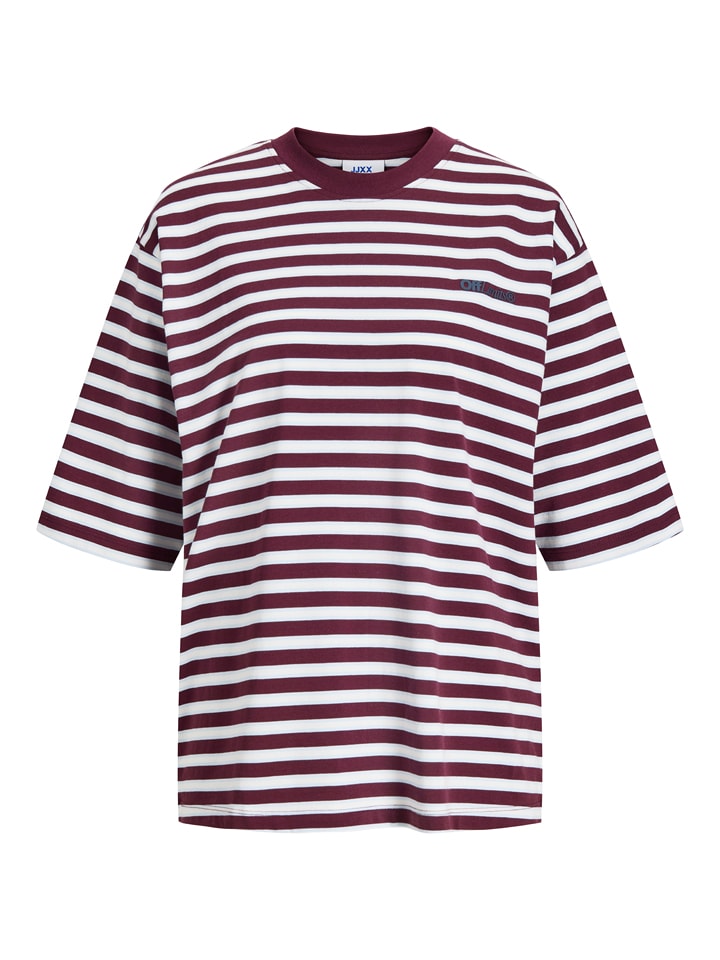 JJXX Shirt "Rhea" in Weiß/ Bordeaux - S