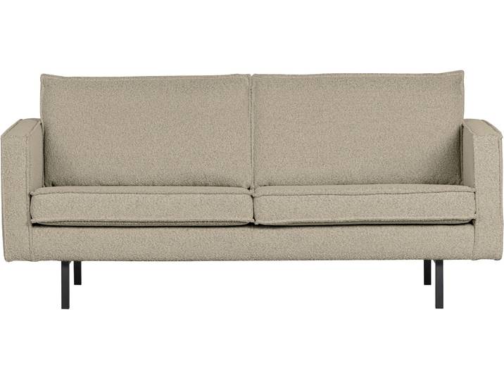 2,5-Sitzer WOOOD Rodeo Bezug mit Zickzack-Federung, Metallbeine, H 85 x B 190 x T 86 cm , beige, B:190cm H:85cm T:86cm, Sofas, 2 5-Sitzer, Bouclé-Bezug, Maximale Verschleissfestigkeit, Tragkraft 200 kg
