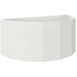 Helloshop26 - Moderne halbrunde Pflanzgefäss 120 x 60 x 50 cm pflegeleicht schick aus weißem Stahl