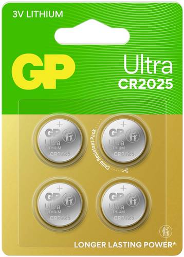 GP Knopfzelle CR2025 3V 4 St. 145 mAh Lithium Ultra