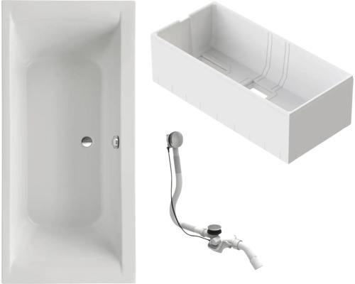 OTTOFOND Badewannen Set Wistula 75 x 170 cm weiß glatt glänzend 983021