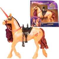 Unicorn Academy - Einhorn Cinder, Spielfigur 28 cm groß, mit echter Mähne und Schweif, abnehmbarem Zaumzeug, Sattel und Bürste