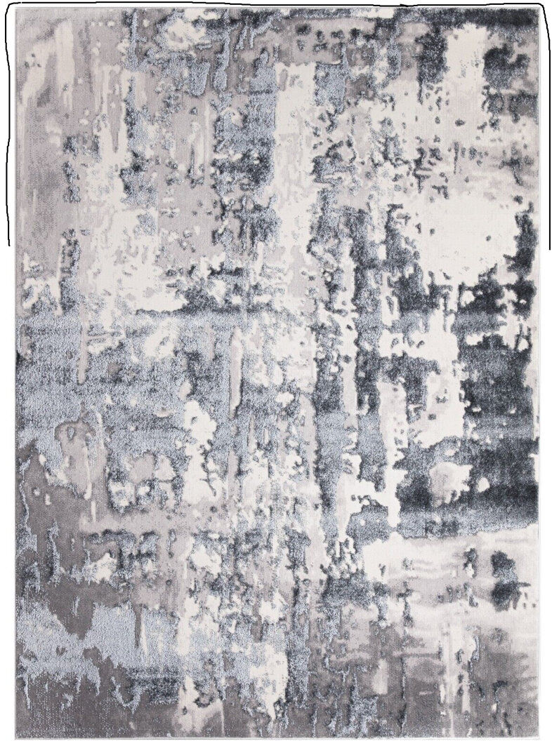 Borough Wharf Ingar Abstract Berber Area Rug Gray Rectangle 80 x 150cm
