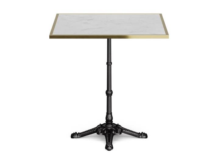 Blumfeldt Patras Lux Table bistro plateau marbre 60 x 60 cm piètement fonte