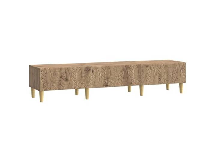 GKHPYURE TV-Schrank 147 x 34,5 x 30 cm Eiche handgefertigt Technisches Holz, Eukalyptus-Beine, 3 Schubladen, Vintage-Stil, Kapazität 60 kg