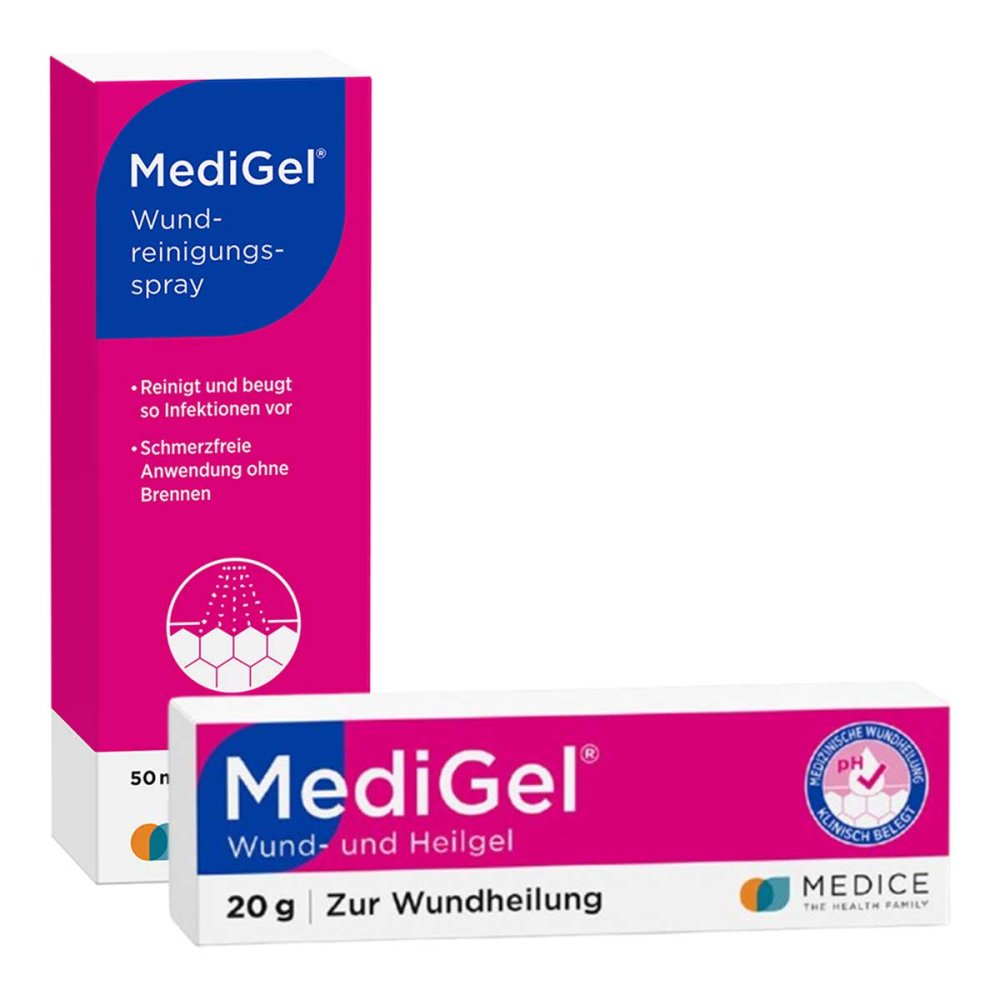 MEDICE Arzneimittel Pütter GmbH&Co.KG Medigel Wund- & Heilgel (20g) & Wundreinigungsspray (50ml) 08102883