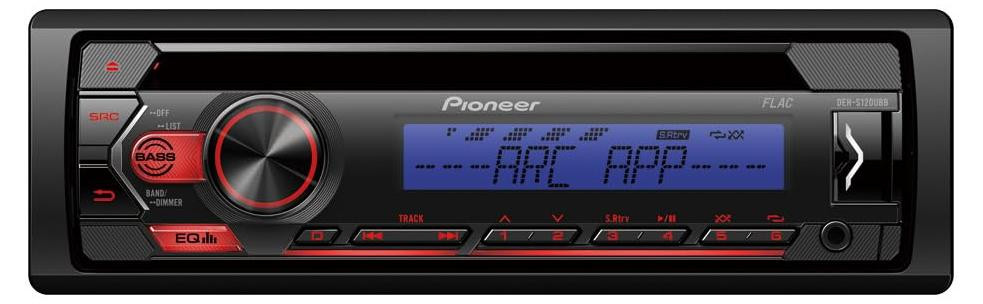 Pioneer DEH-S120UBB Autoradio, Zwart, 1 DIN, 200 W, 4 kanalen, 50 W per kanaal, CD, CD-R, CD-RW