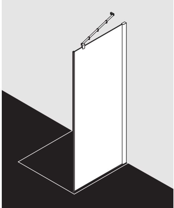 Kermi Pasa XP Seitenwand PXTWD07820VAK 78x200cm, silber hochglanz, ESG klar, auf Duschplatz
