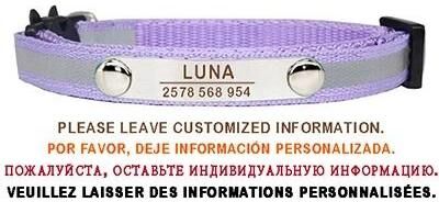 Uplifted Finds Custom Reflective Personalized ID Cat Collar With Safety Breakaway Buckle purple