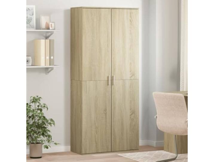KGHFDVB Highboard Sonoma-Eiche 80x35x180 cm Holzwerkstoff Viel Stauraum, Feuchtigkeitsbeständig, Leicht zu Reinigen, Für Esszimmer