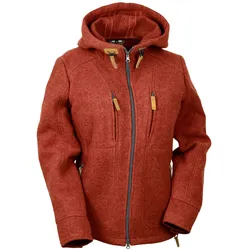 Steinkauz Damen Lodenfleecejacke Kapuzenwally - XL - Jaspisrot
