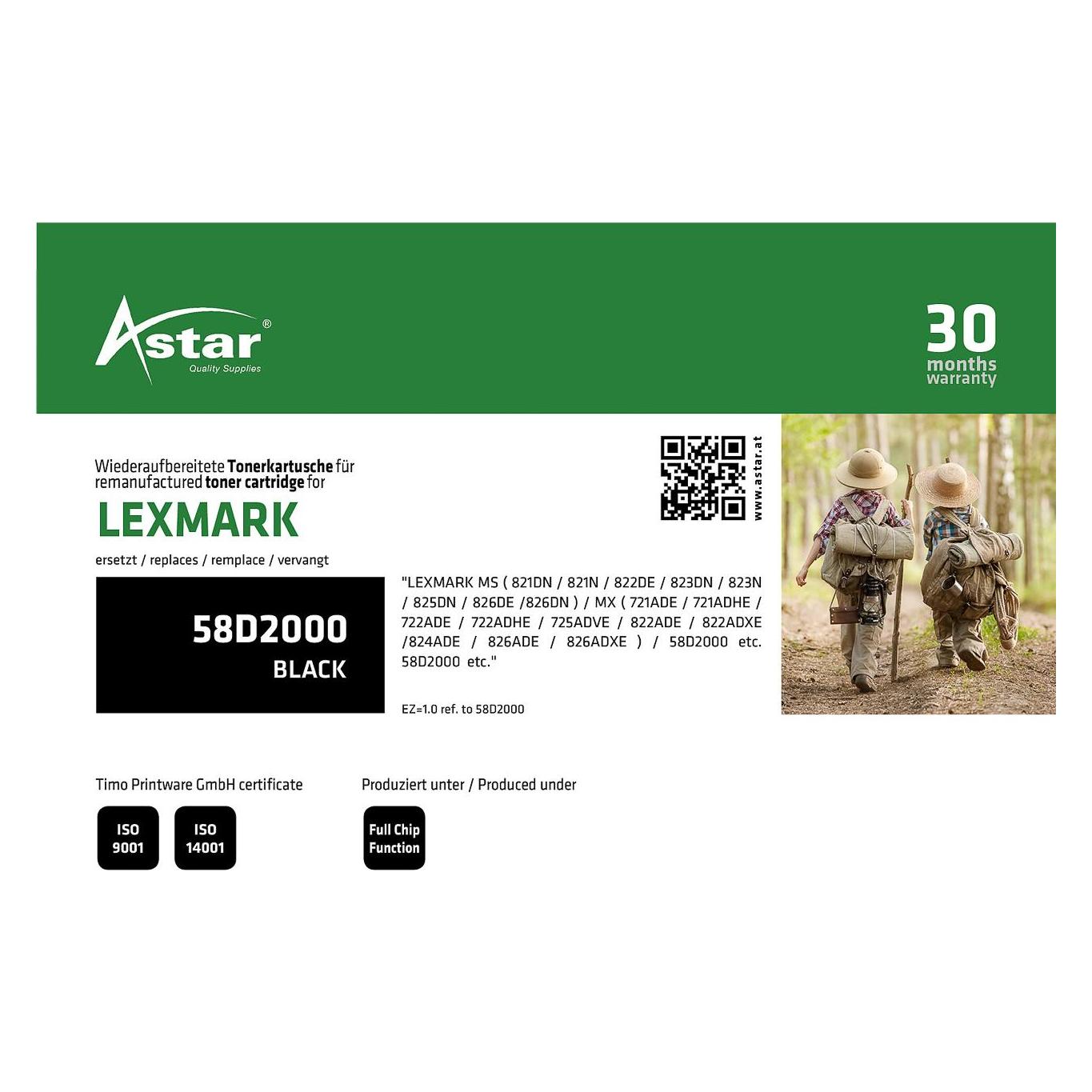 Astar AS20526 LEXMARK 58D2000 MX Toner (AS20526)