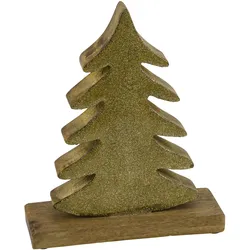 Aufsteller Tanne H=27cm - gold