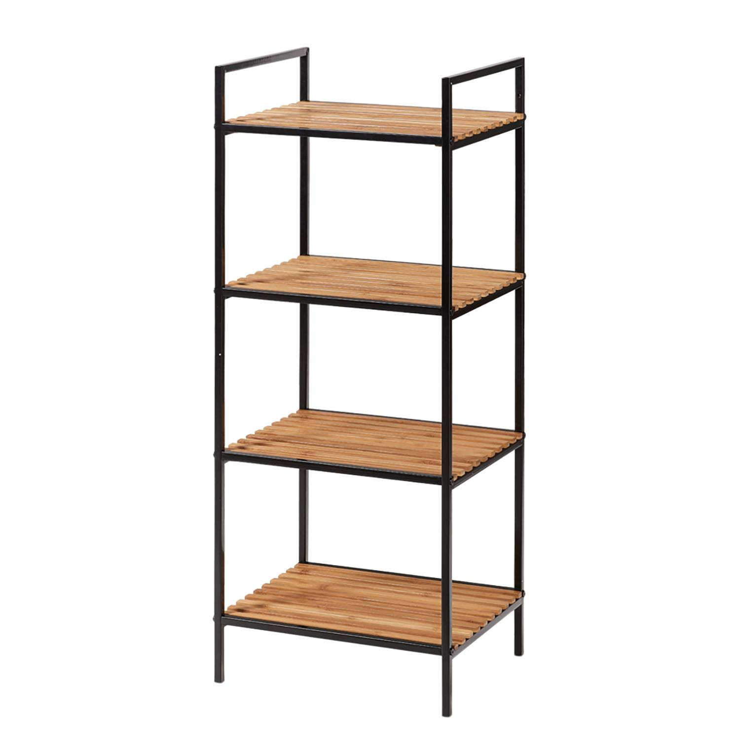 Zeller Staand rek met 4 planken, zwart, B/D/H: 39 x 33 x 95 cm