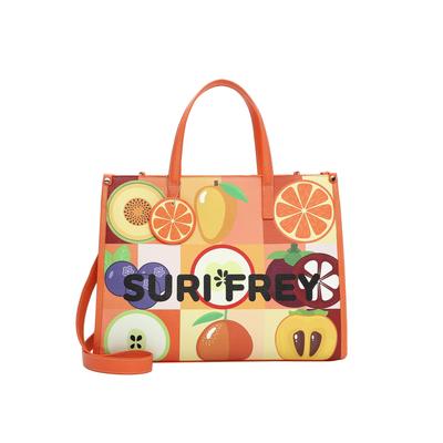 Shopper SURI FREY "Shopper SFY Issy", Damen, Gr. B/H/T: 39,5cm x 30cm x 16cm 0, orange (orange 610), Polyurethan, Taschen Shopper
