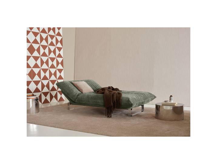 Innovation Bettsofa Kelani grün Stoff B 100 T 200 cm Verstellbare Lehne - Bettsofa
