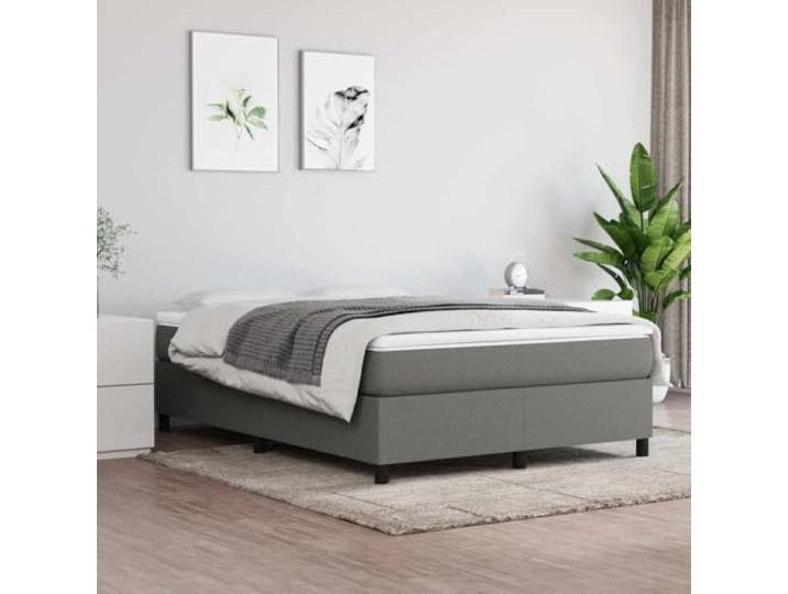 KGHFDVB Bett 193 x 140 x 35 cm aus Holzwerkstoff Dunkelgrau Polyester Stoff 100% Polyester, Sperrholz und Holzwerkstoff, stabile Stützbeine, Sperrholzlatten für gleichmäßige Gewichtsverteilung