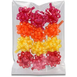 PRÄSENT Geschenk-Schleifen 10 mm x 0.95 m rot/gelb/orange/pink