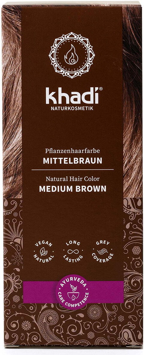 100g khadi Pflanzenhaarfarbe Mittelbraun