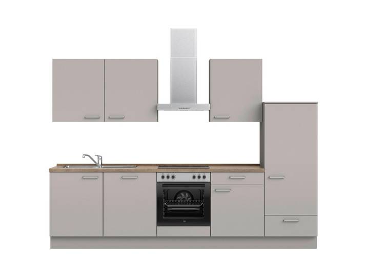 Küchenleerblock, Grau, 300 cm, Metall, 2 Schubladen, Modern, Nobilia
