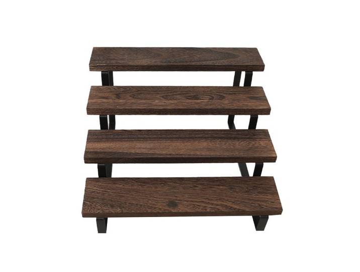 Étagère en Bois 4 Niveaux Étagère en Échelle Étagère d'Exposition Rangement Multifonctionnel pour Livres Plantes Bureau Salon
