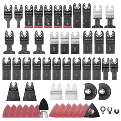VEVOR 160 Stk.Oszillierwerkzeug Zubehör Set, Multitool Zubehör Inkl. 36 Oszillierender Sägeblätter 2 Schleifpads 2 Schaber 120 Schleifpapiere, Mehrfachwerkzeug Zubehör für Holz Kunststoff & Metall
