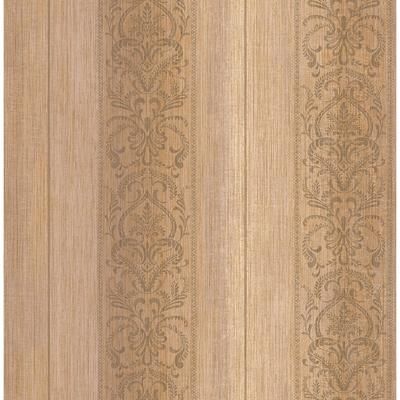 Seabrook Designs Babette Ornamental Stripe Unpasted Wallpaper