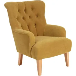 SESSEL Kaiya Bezug Veloursstoff Buche natur / mais