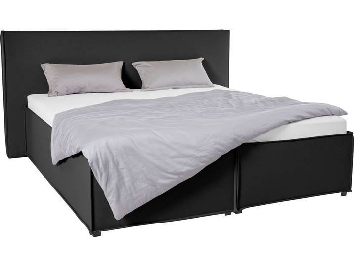 Polsterbett, 100% Polyester, Grau (Anthrazit), 213×213 cm, Ohne Bettkasten, LeGer