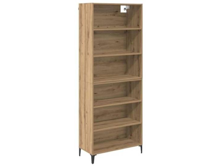 HGFDVCMR Highboard 2er Set Artisan-Eiche Holzwerkstoff 69,5x34x180 cm Flexibles Stauraummöbel für Esszimmer und Wohnzimmer. Stabile Eisenbeine und verstellbare Regale bieten Ordnung mit Stil.