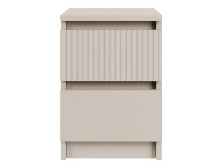 Selsey Nachtisch Sandia Kaschmirgrau mit zwei Schubladen und geriffelter Front, 30 cm, Taupe, Holzwerkstoff, 2 Schubladen, Rechteckig, 30x43.2x36 cm, Schlafzimmer, Nachttische