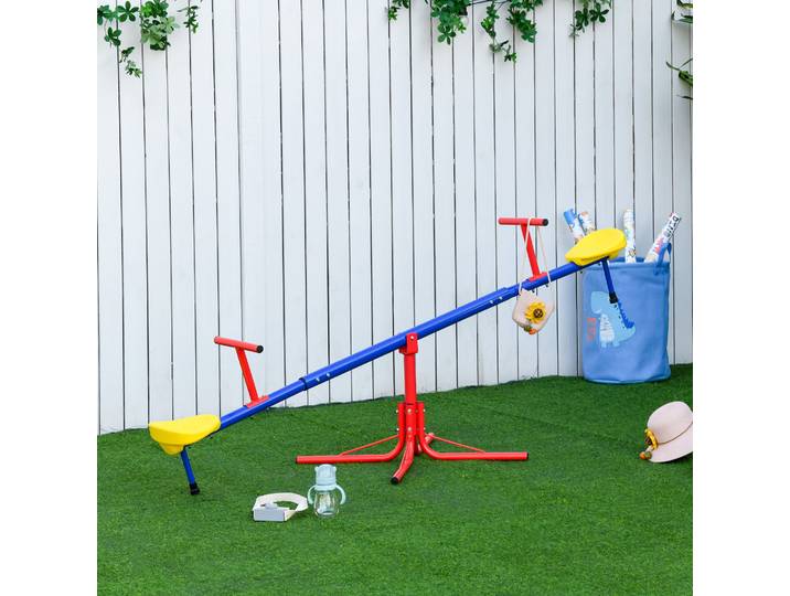 Outsunny Balançoire Enfant 360° Multicolore