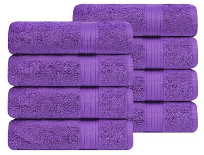 Ample Decor Cotton Plush Thick Spa Quality Hand Towels 18x28 Inch - 8 Pcs