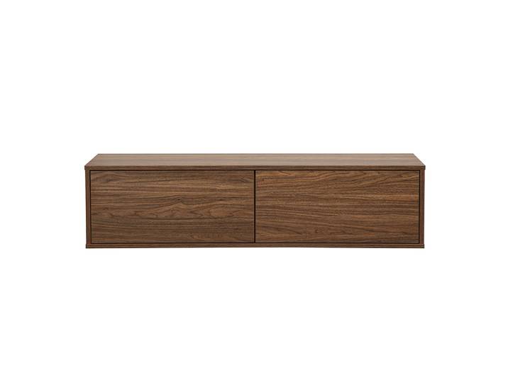 Meuble TV mural finition bois foncé noyer L120 cm FLEXO