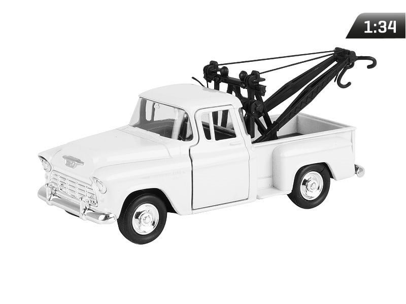 CARMOTION CHEVY Stepside sleepwagen Model 1:34, wit (A880CSTTB)