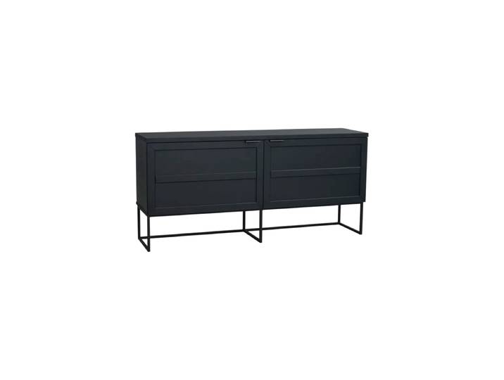 Design Sideboard „Everett“ aus massiver Eiche Schwarz Rowico