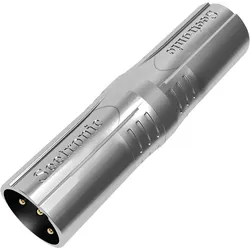 Seetronic XLR 3P male to XLR 3P male Goldkontakte - silberfarbenes Gehäuse