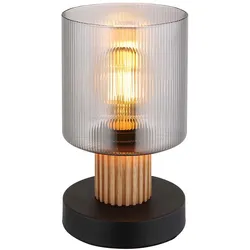 Tischleuchte Tischlampe Schlafzimmerlampe Leselampe Glas rauch H 21 cm