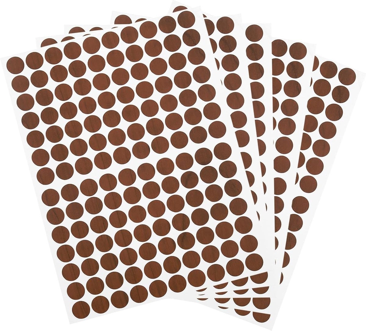Zelfklevende ronde PVC schroefgatstickers voor meubels afwerken - Bruin - Diameter: 12 mm