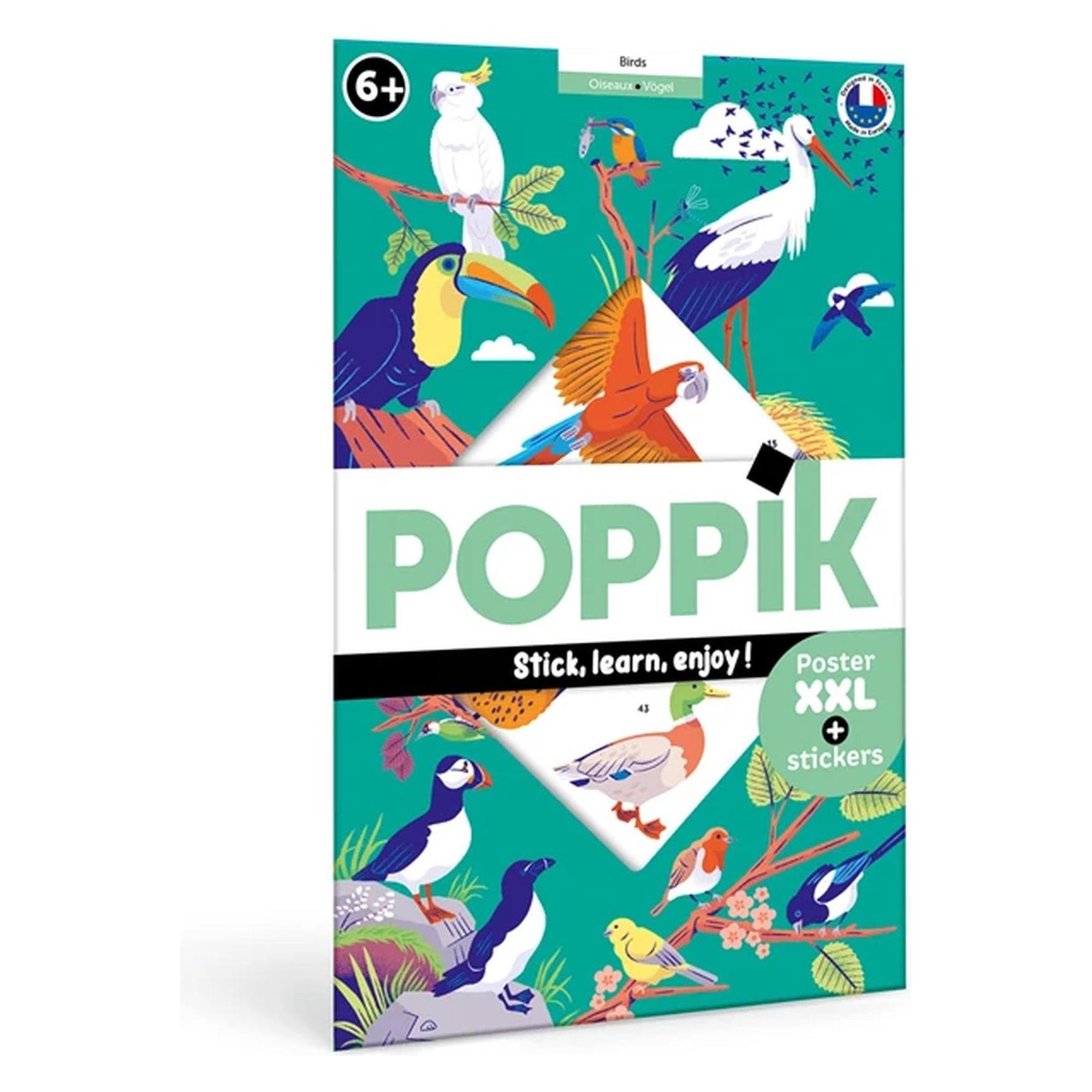 Poppik Sticker Lernposter Vögel (45 Sticker) (DIS017)