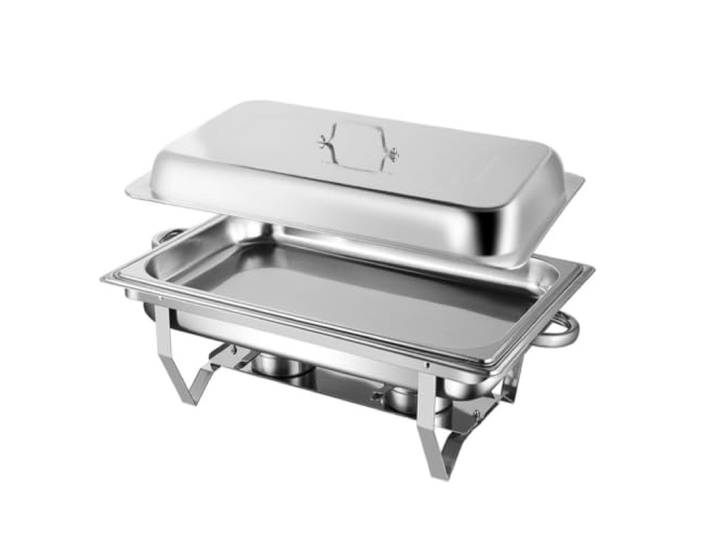 Chafing Dishes for Buffet, Buffet-Set aus Edelstahl Kochtopf-Kombination, Wärmer for Veranstaltungen und Hochzeiten(Silver,1-Compartment)