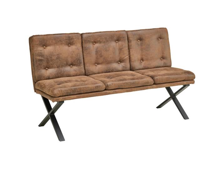 Livetastic Sitzbank, Braun, Metall, 3-Sitzer, 160x90x41 cm, Esszimmer, Bänke, Sitzbänke