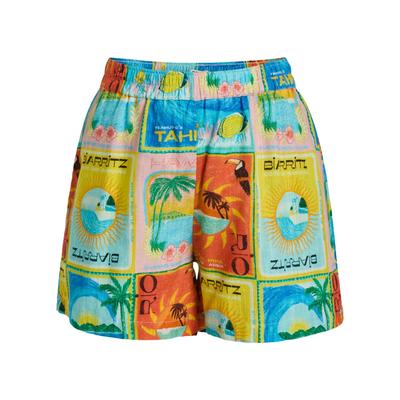 Bermudas ROXY "Atlas Sunburn Tones", Damen, Gr. XS, Normalgrößen, atlas atlas print, Obermaterial: 60% Baumwolle, 40% Viskose., Hosen Bermudas