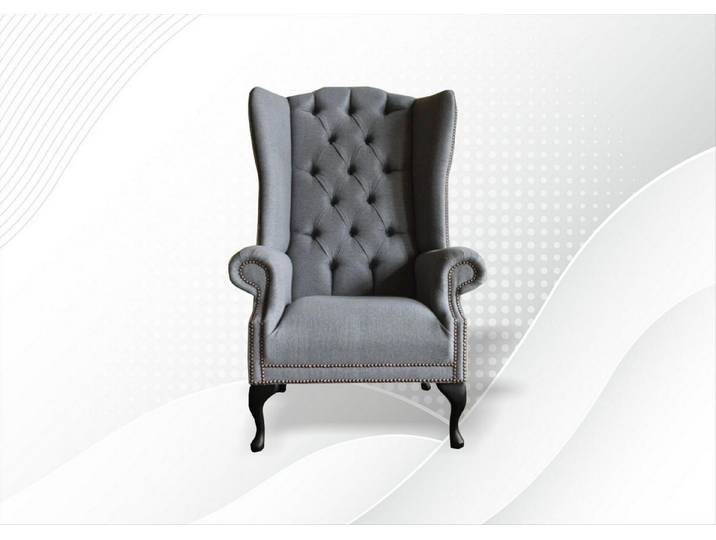 JVmoebel Sessel Chesterfield Ohrensessel aus Echtleder mit Wellenunterfederung (Ohrensessel), Made in Europa