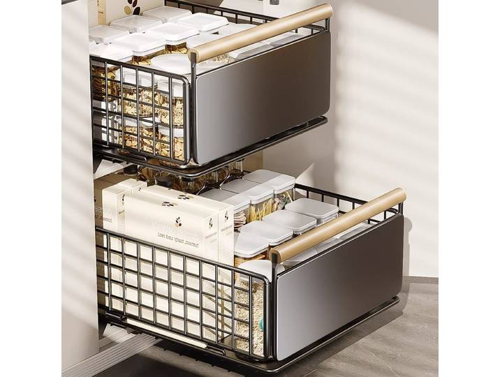 Étagère de rangement pliable pour évier de cuisine, panier coulissant rétractable pour armoire, organisateur de tiroir réglable, support de rangement pour vaisselle