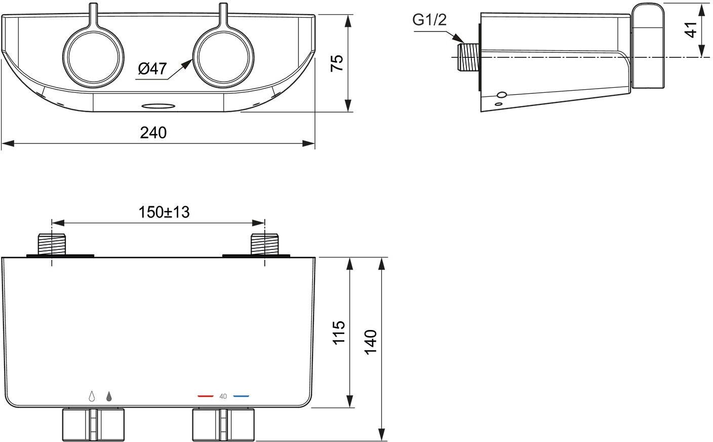 Ideal Standard Safe OX Brausethermostat