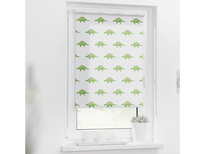 Store enrouleur sans perçage Dinosaures 60 x 150cm Vert